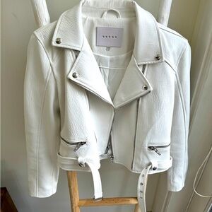 Fresh Start Moto Jacket, white leather